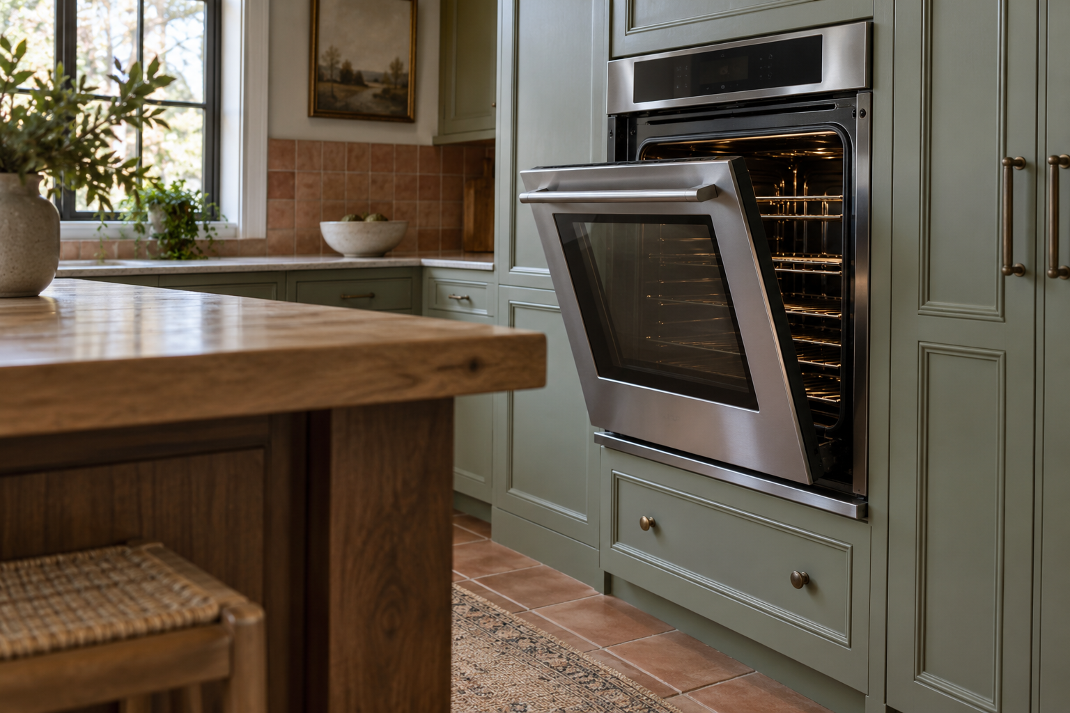 Illustrative Monogram oven in a residential kitchen — AI image for Sub-Zero Repair Golden’s Bridge